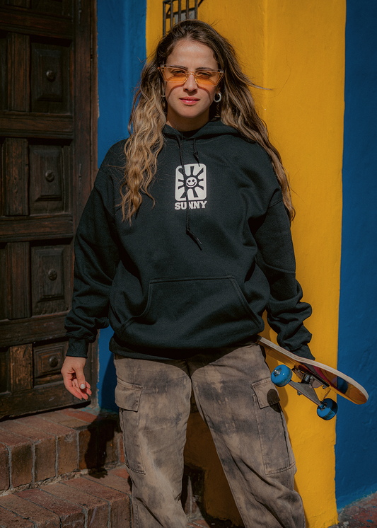 Hoodie negro Sol y playa