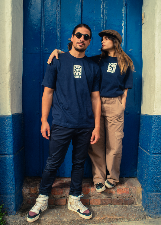 Camiseta azul marino Sol y playa