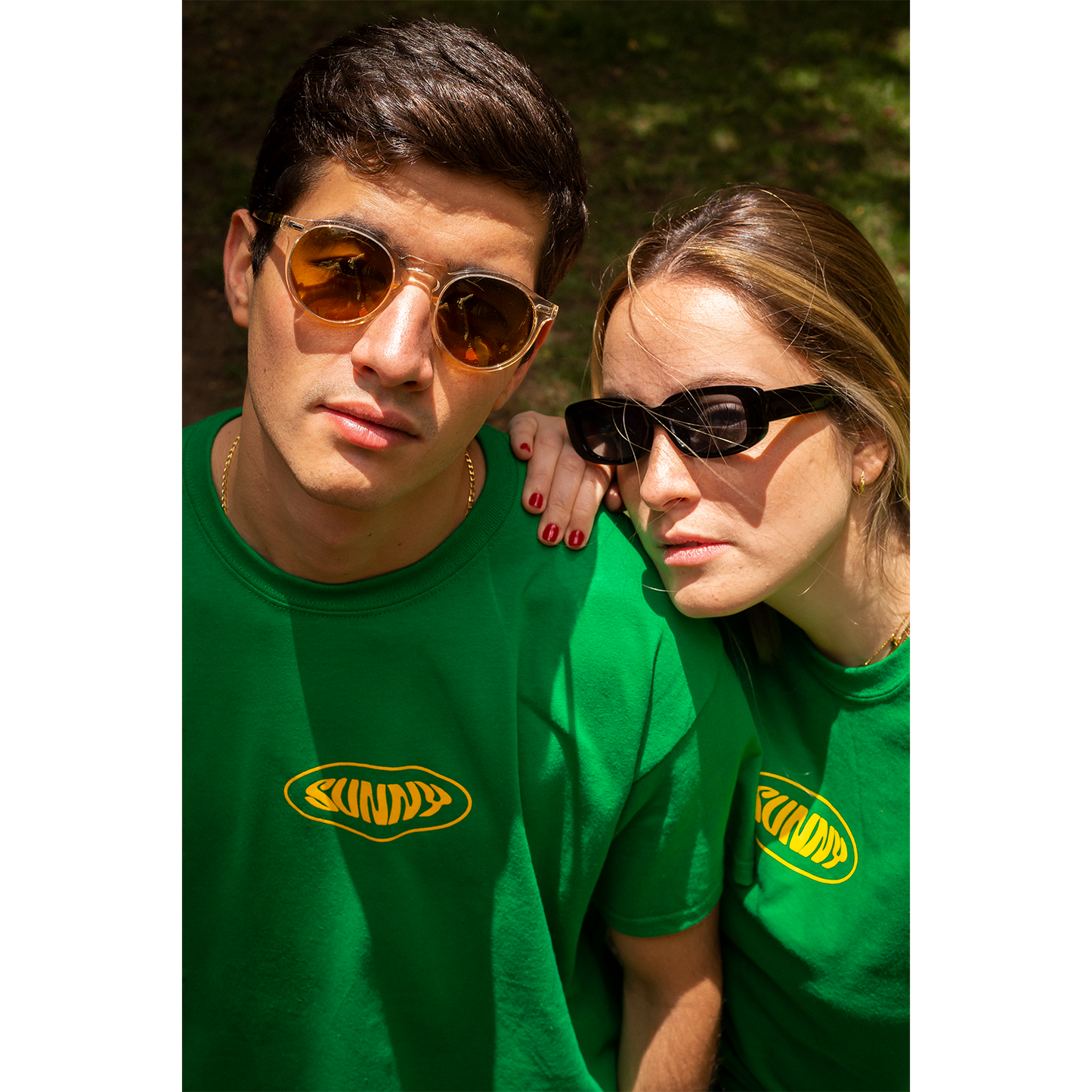 Camiseta verde Sunset in the mountains